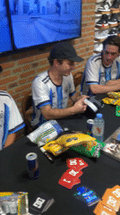 Soccer fans gather at Martínez shoe store