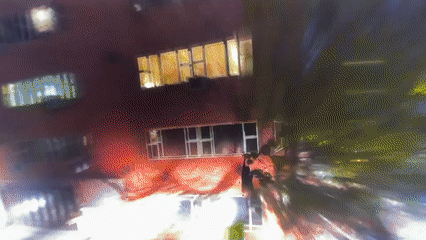 Spider-Man costumed figure spotted performing acrobatics in Voronezh