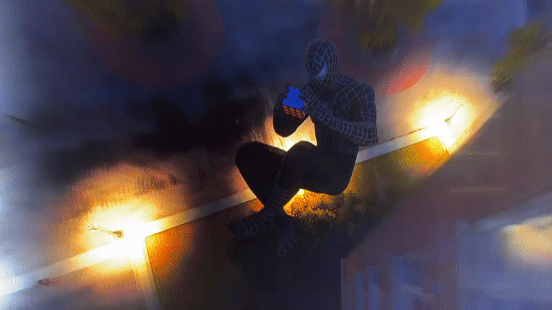 Spider-Man costumed figure spotted performing acrobatics in Voronezh