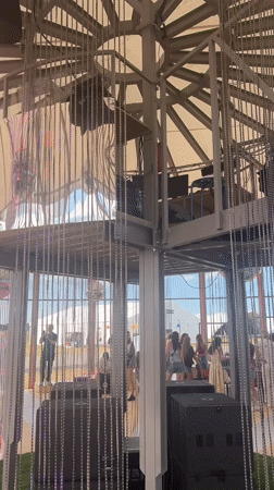 Festival energy and sneaker display at a Gdynia summer event