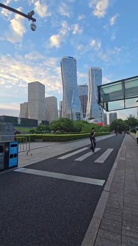 Urban life documented across Shangcheng District during golden hour
