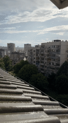 Rainy afternoon captures monuments and rooftops across Pleven, Bulgaria
