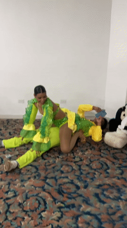 Costumed performers documented in Porlamar resort area