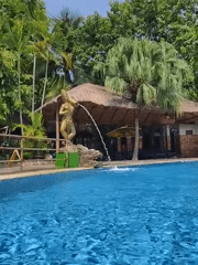 Exploring a tropical resort park in Nha Trang, Vietnam