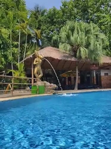 Exploring a tropical resort park in Nha Trang, Vietnam