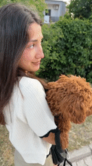 Woman with poodle spotted in Sutomore, Montenegro