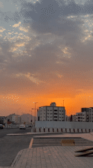 Vivid sunset over a Medina street, Saudi Arabia