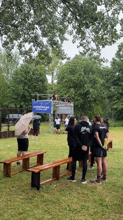 Rainy outdoor gathering held in Kozloduy, Bulgaria