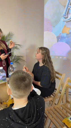 Children celebrate graduation with family meal in Veliky Novgorod
