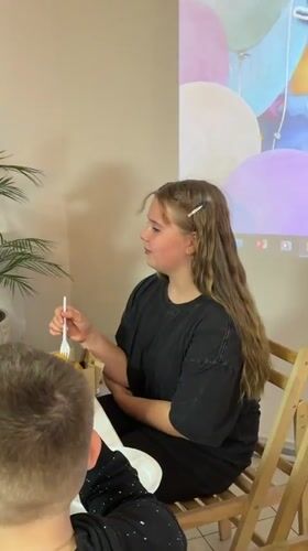 Children celebrate graduation with family meal in Veliky Novgorod