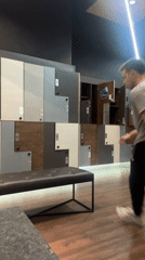 Man performs handstands throughout Burgas gym facility