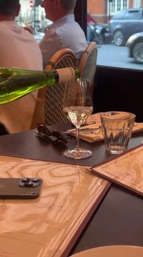 Evening wine at a London restaurant, July 2026