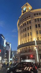 Morning rush hour activity recorded near Wako building, Tokyo
