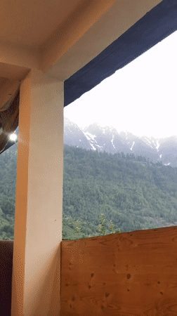 Mountain view recorded from balcony in Vashisht, India