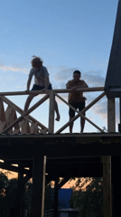 Evening activity on wooden structure captured in Ufa, Russia