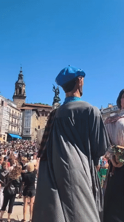Giant puppet parade rolls through Vitoria-Gasteiz summer festival
