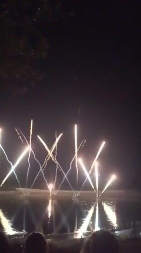 Fireworks light up the Po River at Boretto's summer evening gathering