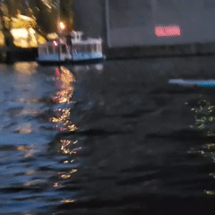 Paddleboarding at dusk on calm water