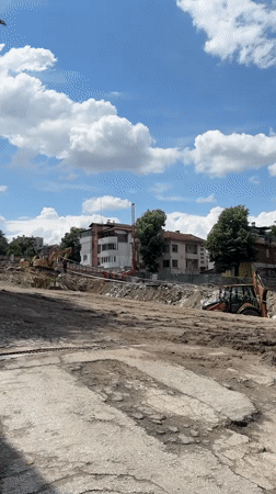 Construction work continues at Plovdiv site with heavy machinery