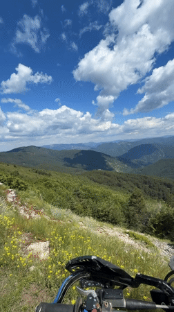 Off-road ride through mountain terrain on the Kosovo-Bulgaria border