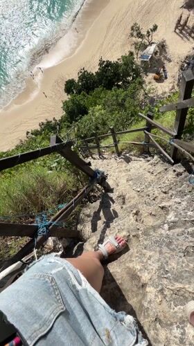Tourists take in scenic ocean views at Nusa Penida