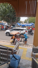 Street life around central Surakarta on a busy morning