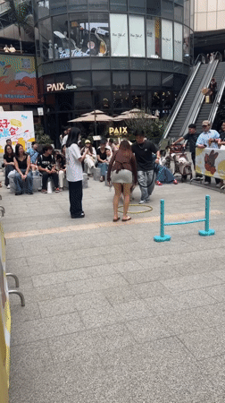Dogs, motorcycles, and mall vibes at a Panyu District plaza
