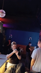 Live singer performs at Baku bar amid atmospheric lighting