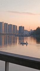 Quiet afternoon along the Krasnoyarsk waterfront at dusk