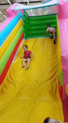 Children play at indoor entertainment center in Chaikovsky, Russia
