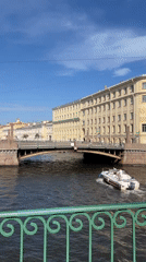 Saint Petersburg canals busy with boats on a summer afternoon
