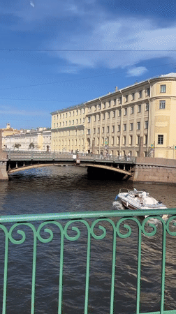 Saint Petersburg canals and riverfront on a bright summer afternoon