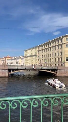 Saint Petersburg canals busy with boats on a summer afternoon