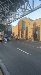 Colombian fans celebrate along Vancouver's False Creek waterfront