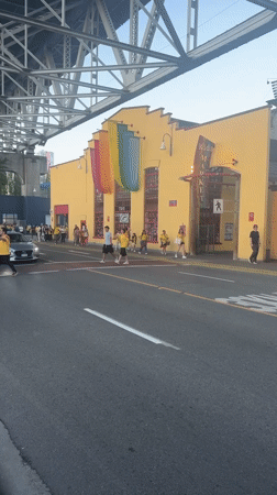 Colombian fans celebrate along Vancouver's False Creek waterfront