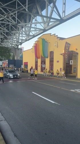 Colombian fans celebrate along Vancouver's False Creek waterfront