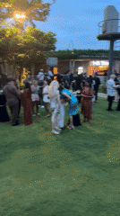 Outdoor lawn party draws crowd in Kediri, Indonesia