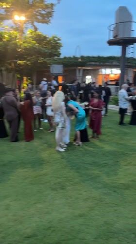Outdoor lawn party draws crowd in Kediri, Indonesia