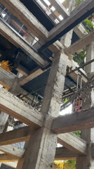 Construction site with greenery documented in Tbilisi