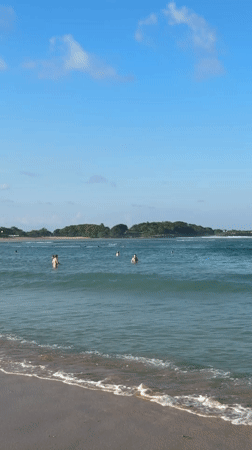 Morning beach scenes documented in Kuta Selatan, Indonesia