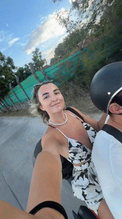 Selfie-style scooter ride through Ko Samui, Thailand
