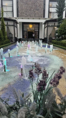 Illuminated fountain display observed in Tashkent