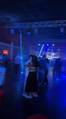 Nightclub scene with dancing couples in Buccinasco, Italy
