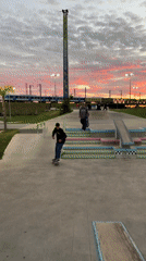 Skatepark activity documented from afternoon to sunset in Avellaneda