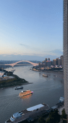 Chongqing's Yuzhong District at dusk, rivers and skyline
