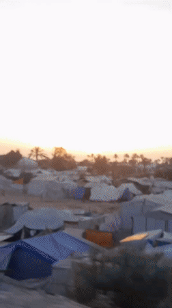 Gaza settlements documented during sunset hours across multiple locations