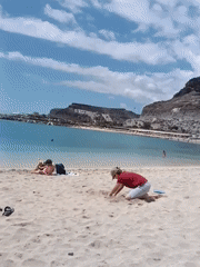 Beach activity documented in Mogán, Spain