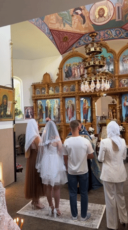 Orthodox church gathering in Strășeni, Moldova