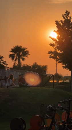 Sunset brings community life to Fethiye skatepark and recreation area