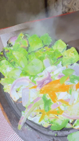 Paneer tikka meal documented in Kathmandu